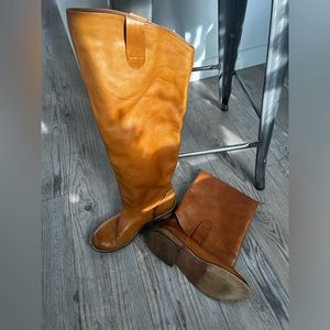 Knee high - saddle tan colour, buttery soft leather boots